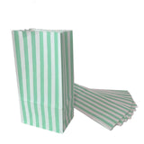 Green Stripe Lolly Bag - 10 Pack - Paper