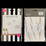 Tissue Pom Poms 8 Pack - White & Kraft