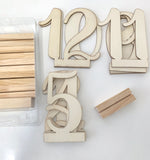 Wooden Table Number Cutouts 1 - 12