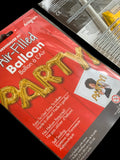 Foil Balloon "PARTY" Gold - DIY Inflation & Self Sealing - 83cm