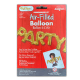 Foil Balloon "PARTY" Gold - DIY Inflation & Self Sealing - 83cm