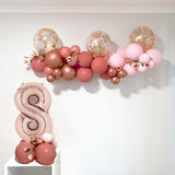 Foil Number Balloon - Rose Gold - 8 - 66cm Medium