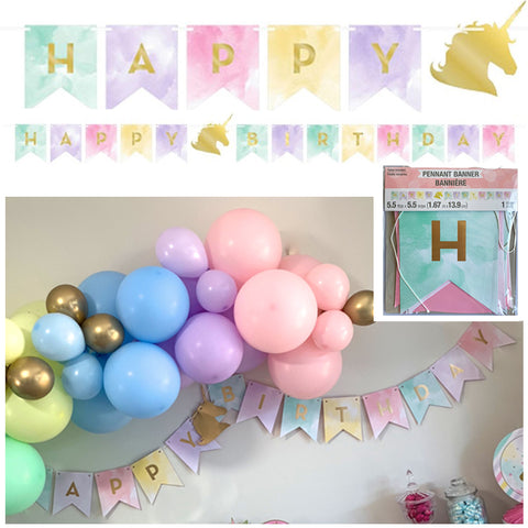 Unicorn Party Birthday Banner